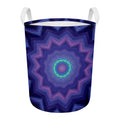 Purple And Blue Kaleidoscope Print Round Laundry Basket