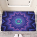Purple And Blue Kaleidoscope Print Rubber Doormat