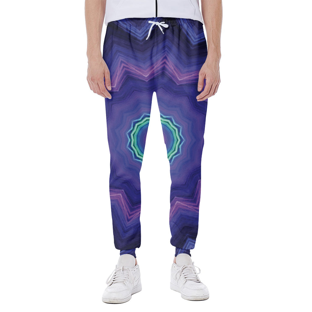 Purple And Blue Kaleidoscope Print Scuba Joggers