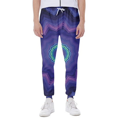 Purple And Blue Kaleidoscope Print Scuba Joggers