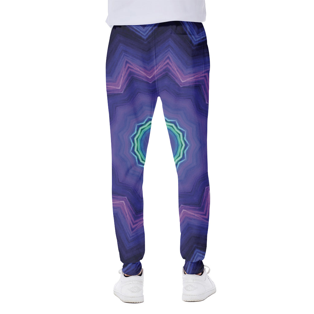 Purple And Blue Kaleidoscope Print Scuba Joggers