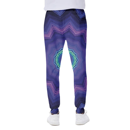 Purple And Blue Kaleidoscope Print Scuba Joggers