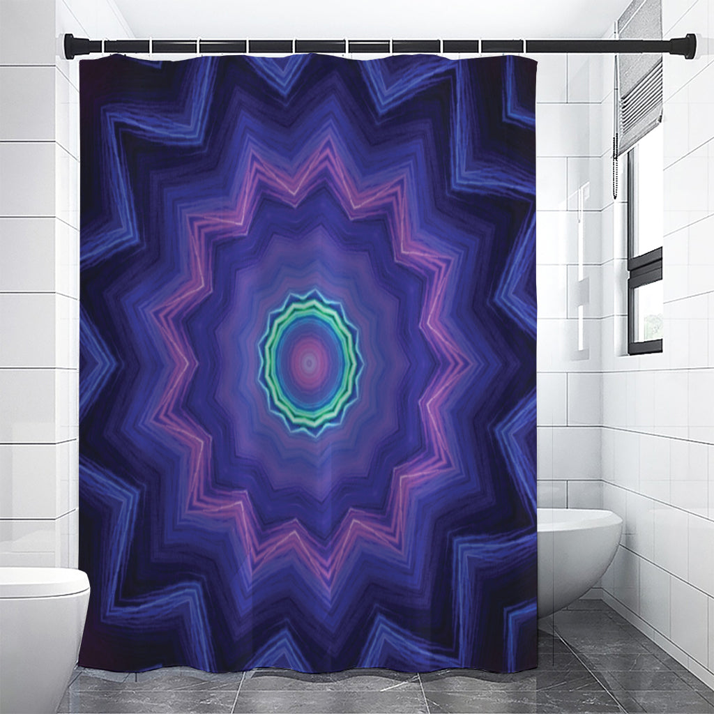 Purple And Blue Kaleidoscope Print Shower Curtain