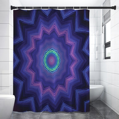 Purple And Blue Kaleidoscope Print Shower Curtain