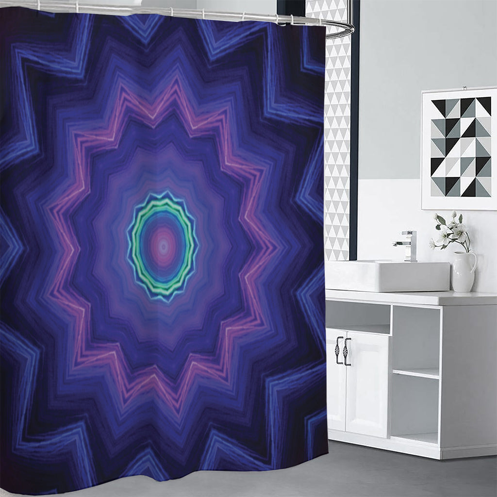 Purple And Blue Kaleidoscope Print Shower Curtain