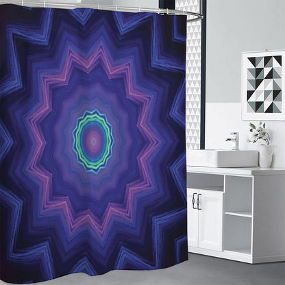 Purple And Blue Kaleidoscope Print Shower Curtain