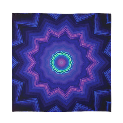 Purple And Blue Kaleidoscope Print Silk Bandana