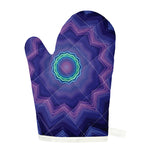 Purple And Blue Kaleidoscope Print Single Oven Mitt