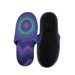 Purple And Blue Kaleidoscope Print Slippers