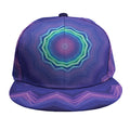 Purple And Blue Kaleidoscope Print Snapback Cap