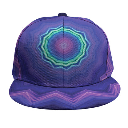 Purple And Blue Kaleidoscope Print Snapback Cap