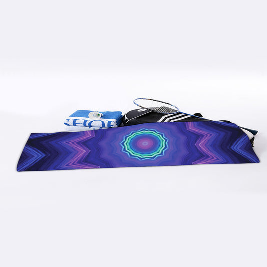 Purple And Blue Kaleidoscope Print Sports Towel