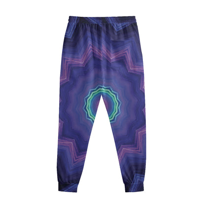 Purple And Blue Kaleidoscope Print Sweatpants