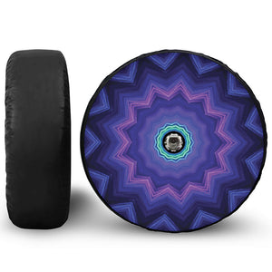 Purple And Blue Kaleidoscope Print Tire Cover With Camera Hole