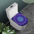 Purple And Blue Kaleidoscope Print Toilet Lid Cover
