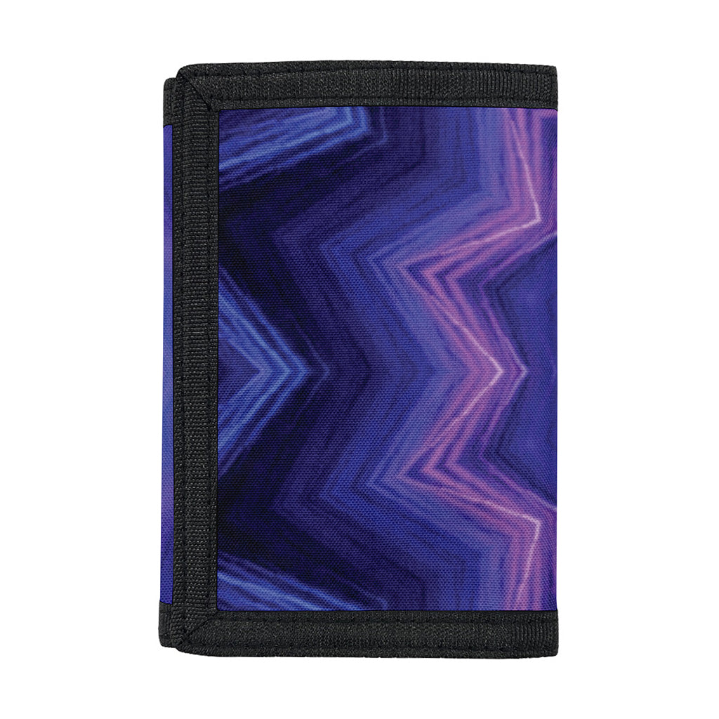 Purple And Blue Kaleidoscope Print Trifold Wallet