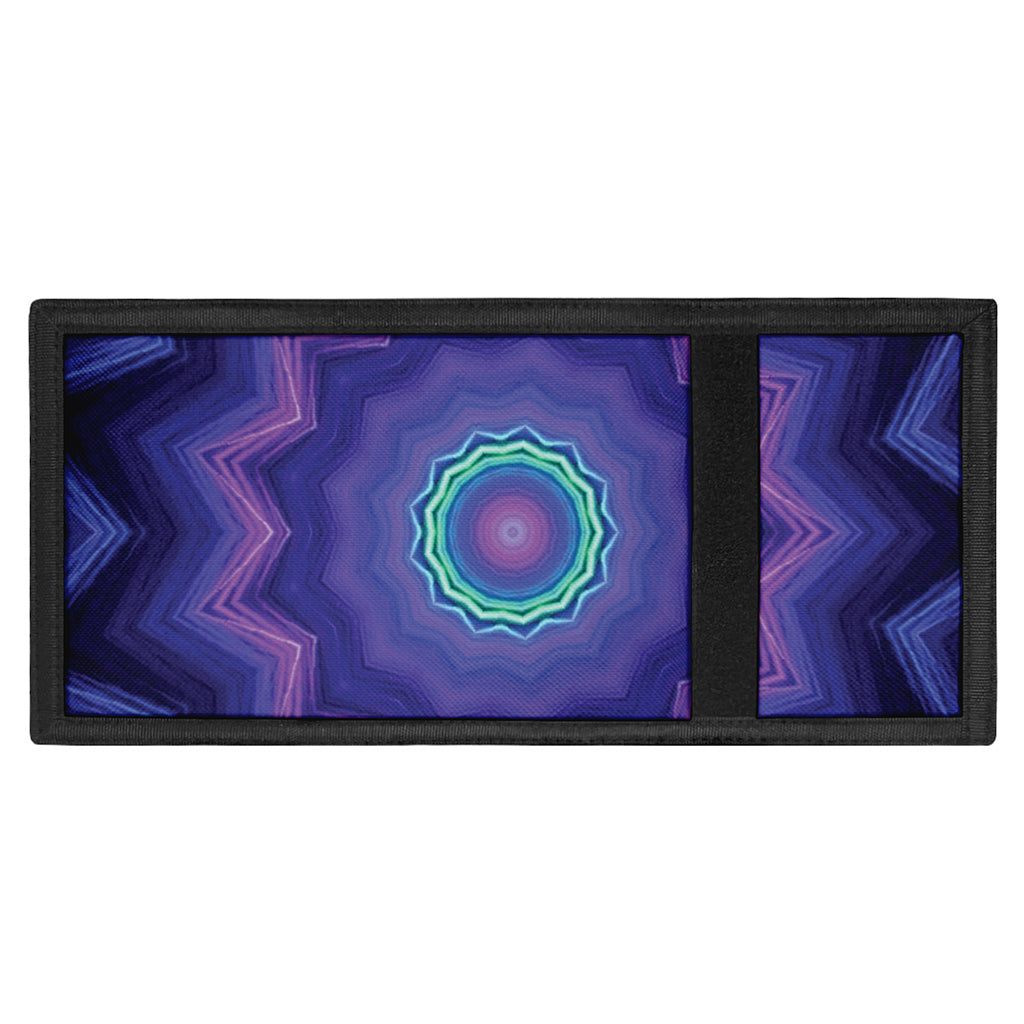 Purple And Blue Kaleidoscope Print Trifold Wallet