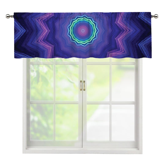 Purple And Blue Kaleidoscope Print Window Valance
