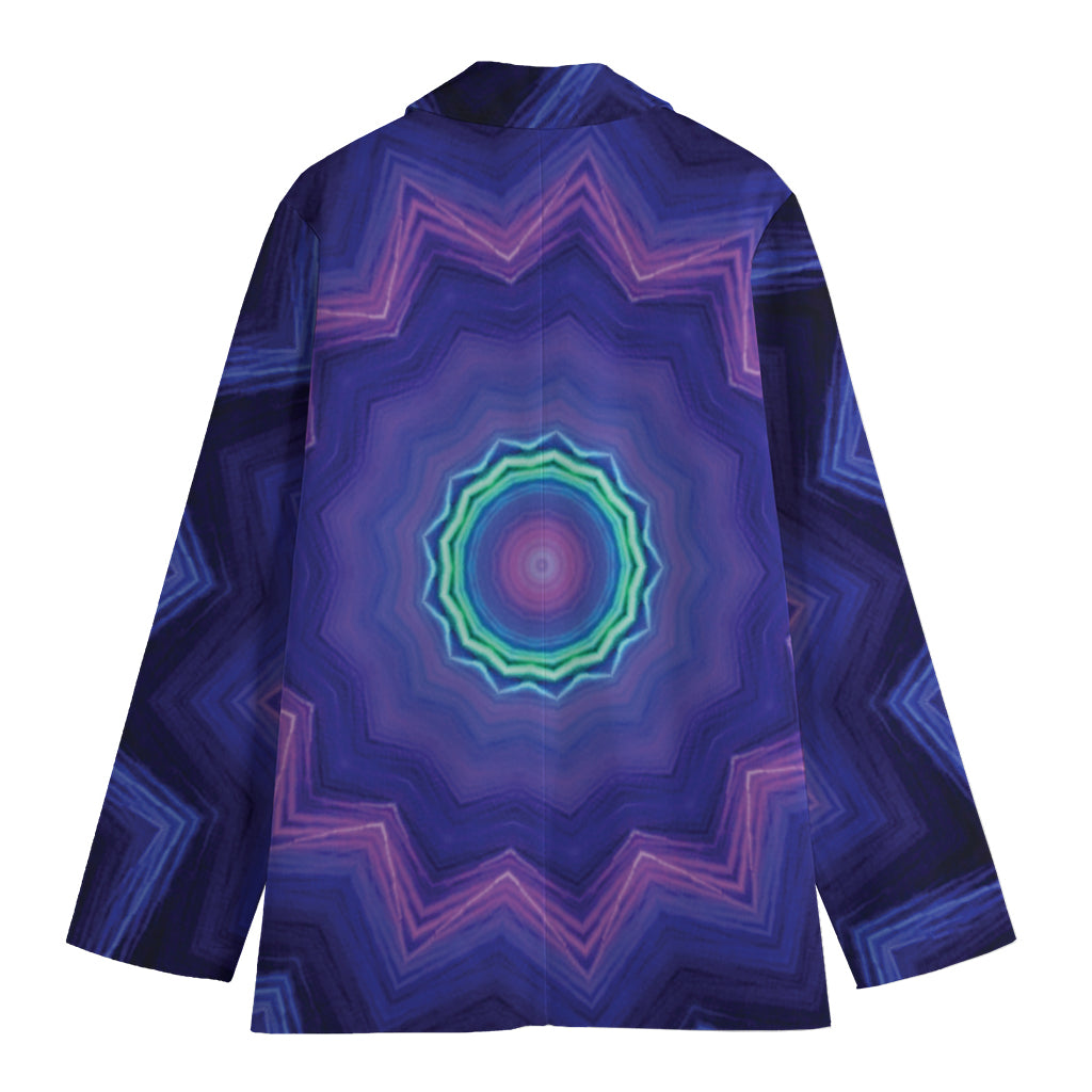 Purple And Blue Kaleidoscope Print Women's Blazer