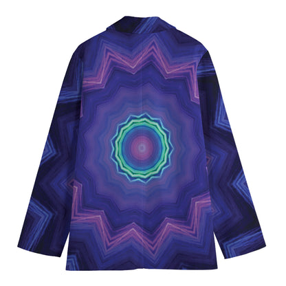 Purple And Blue Kaleidoscope Print Women's Blazer