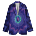 Purple And Blue Kaleidoscope Print Women's Cotton Blazer
