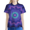 Purple And Blue Kaleidoscope Print Women's Polo Shirt