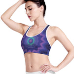 Purple And Blue Kaleidoscope Print Women's Sports Bra