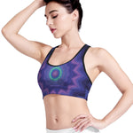 Purple And Blue Kaleidoscope Print Women's Sports Bra