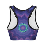 Purple And Blue Kaleidoscope Print Women's Sports Bra