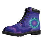 Purple And Blue Kaleidoscope Print Work Boots
