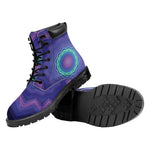 Purple And Blue Kaleidoscope Print Work Boots