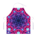 Purple And Blue Light Mandala Print Adjustable Apron