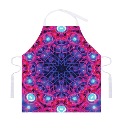 Purple And Blue Light Mandala Print Adjustable Apron