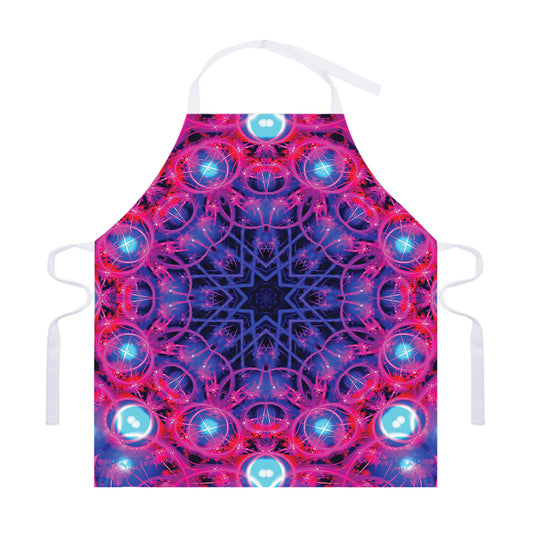 Purple And Blue Light Mandala Print Adjustable Apron