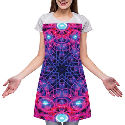 Purple And Blue Light Mandala Print Adjustable Apron