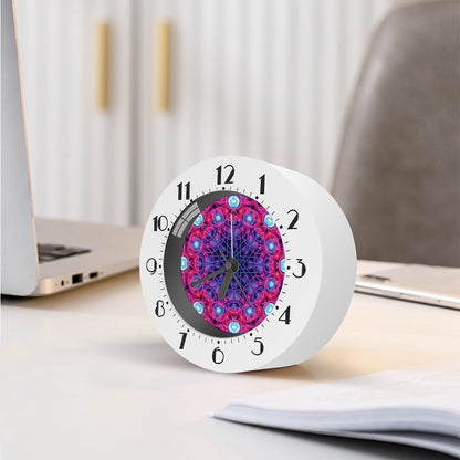 Purple And Blue Light Mandala Print Alarm Clock