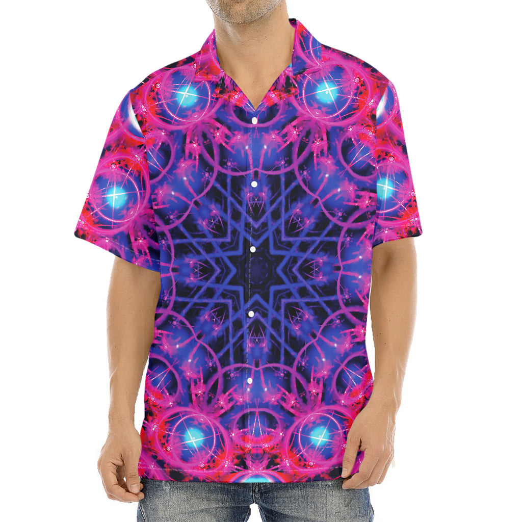 Purple And Blue Light Mandala Print Aloha Shirt