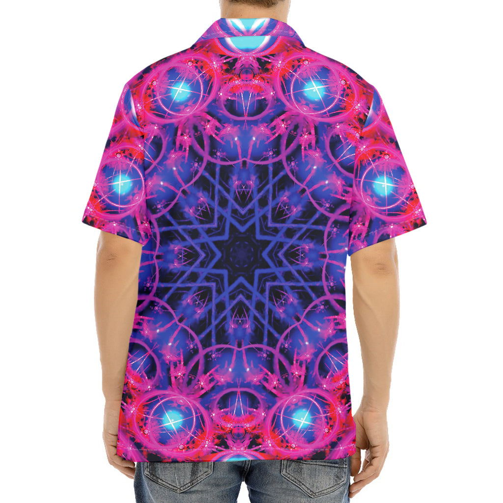 Purple And Blue Light Mandala Print Aloha Shirt