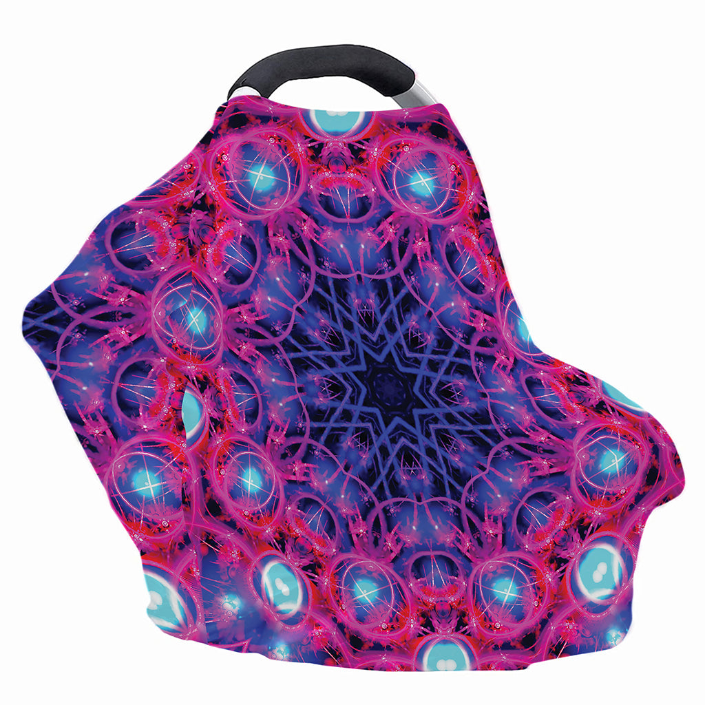 Purple And Blue Light Mandala Print Baby Seat Cover
