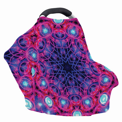 Purple And Blue Light Mandala Print Baby Seat Cover