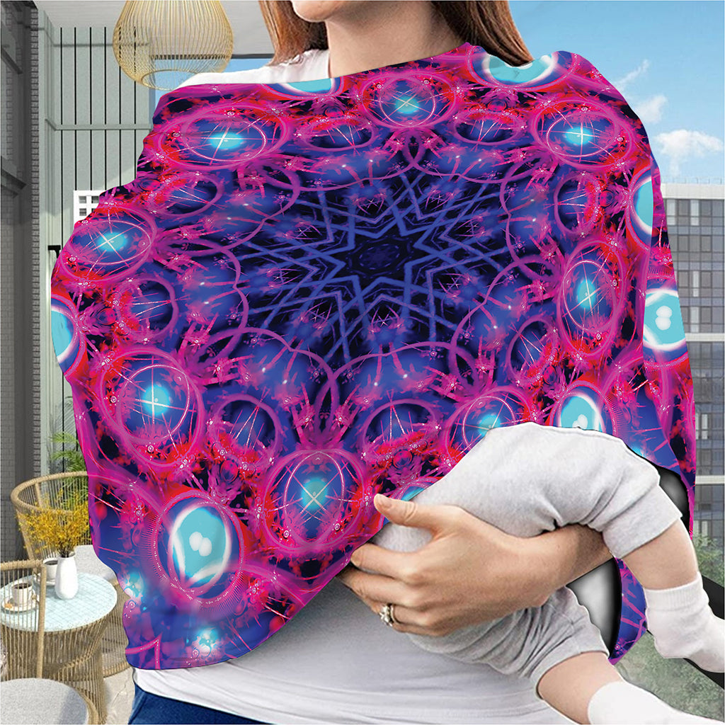 Purple And Blue Light Mandala Print Baby Seat Cover