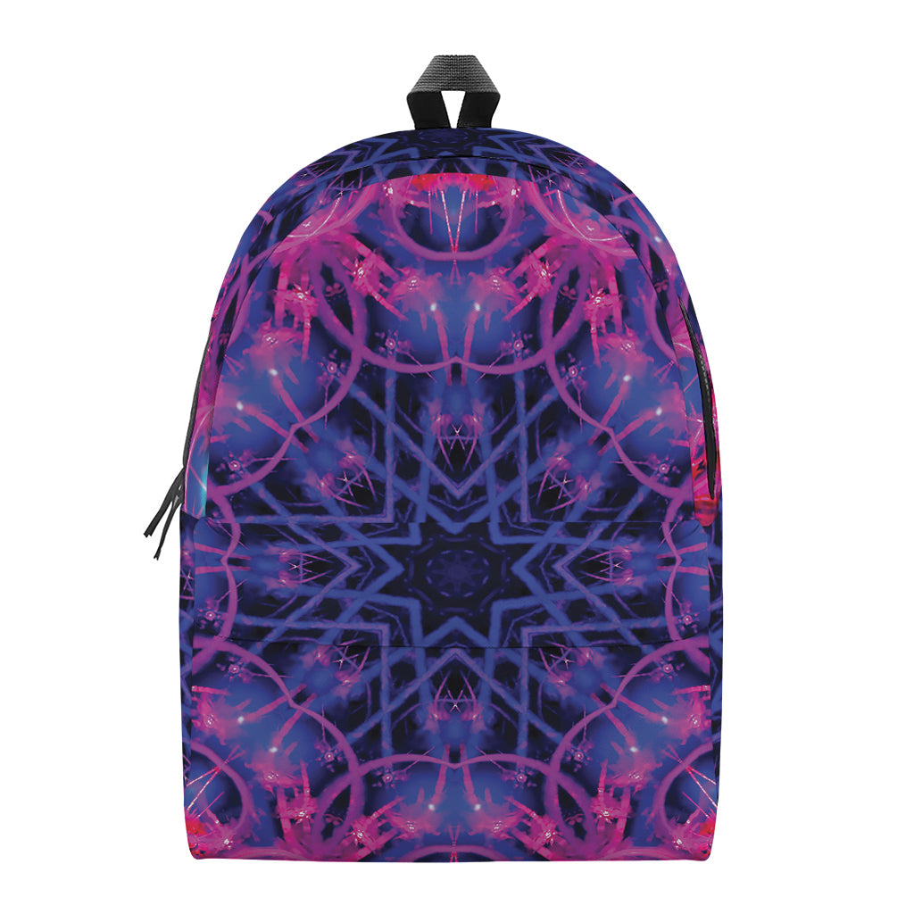 Purple And Blue Light Mandala Print Backpack