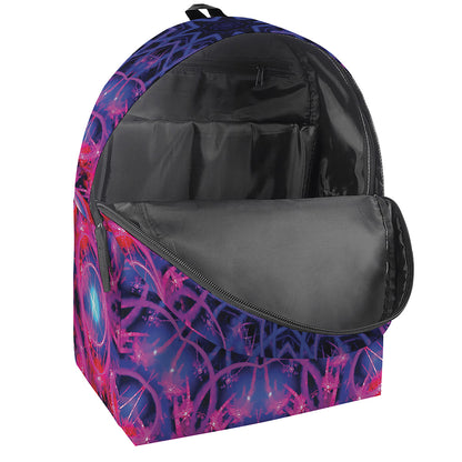 Purple And Blue Light Mandala Print Backpack
