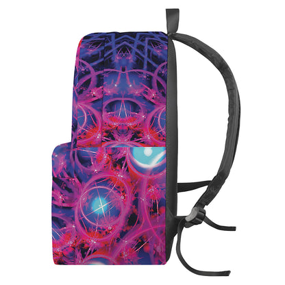 Purple And Blue Light Mandala Print Backpack