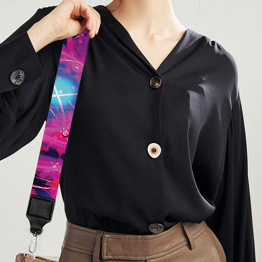 Purple And Blue Light Mandala Print Bag Strap