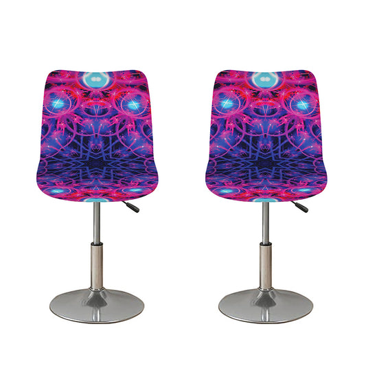 Purple And Blue Light Mandala Print Bar Stool Covers