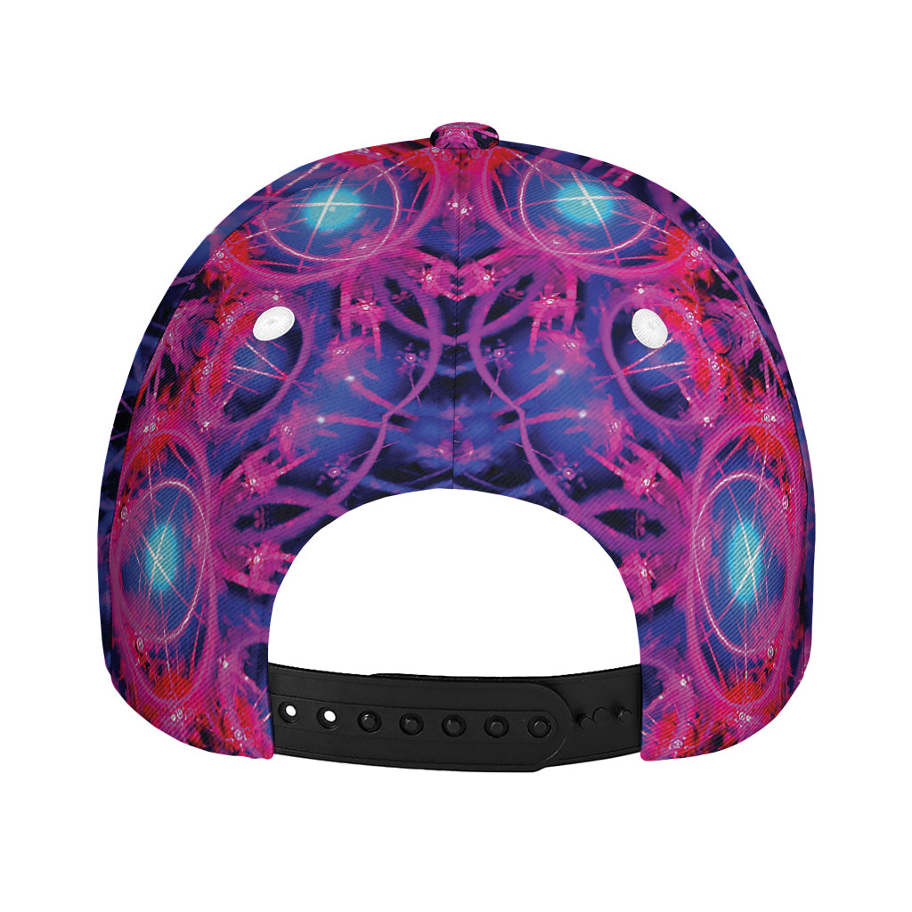 Purple And Blue Light Mandala Print Baseball Cap