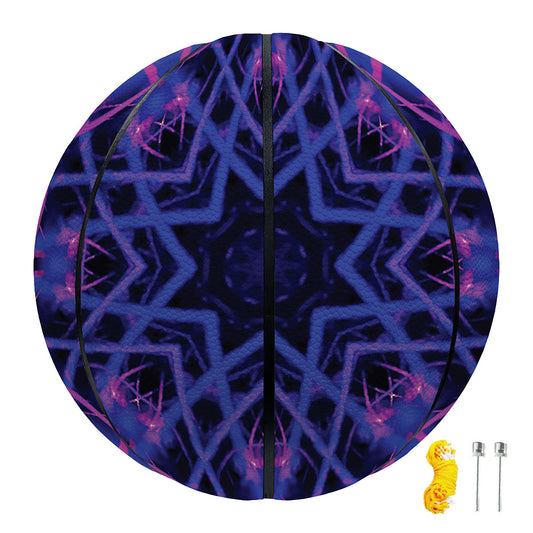 Purple And Blue Light Mandala Print Basketball