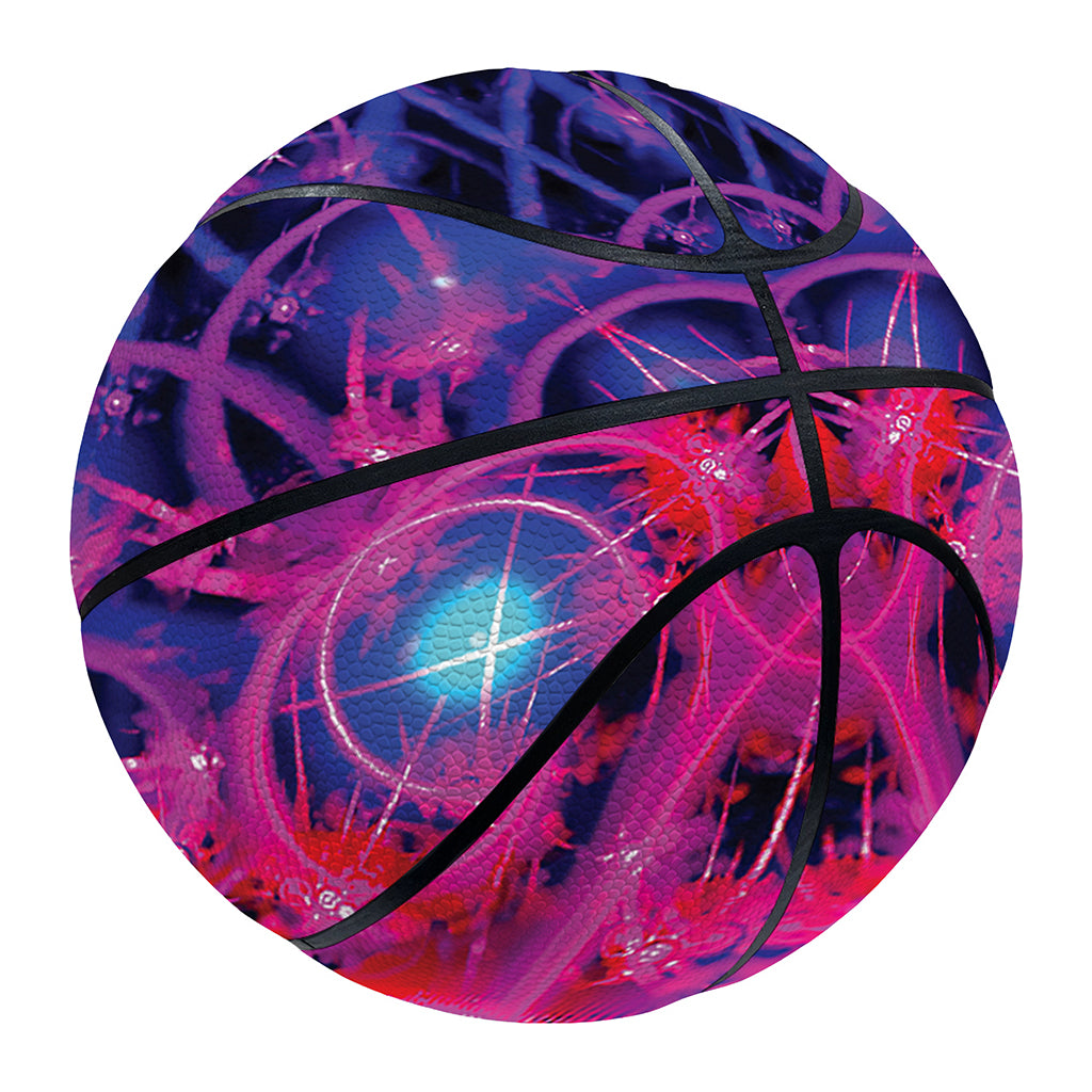 Purple And Blue Light Mandala Print Basketball
