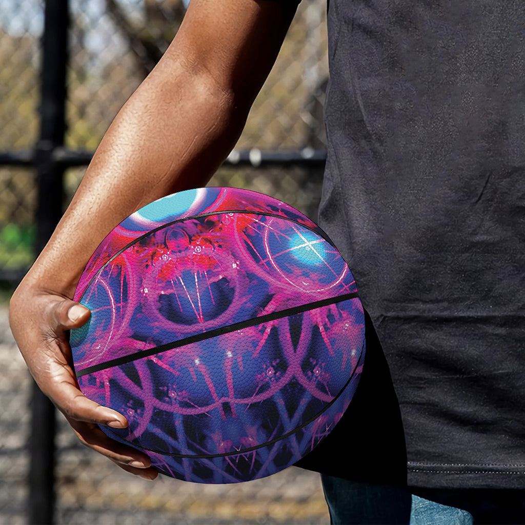 Purple And Blue Light Mandala Print Basketball